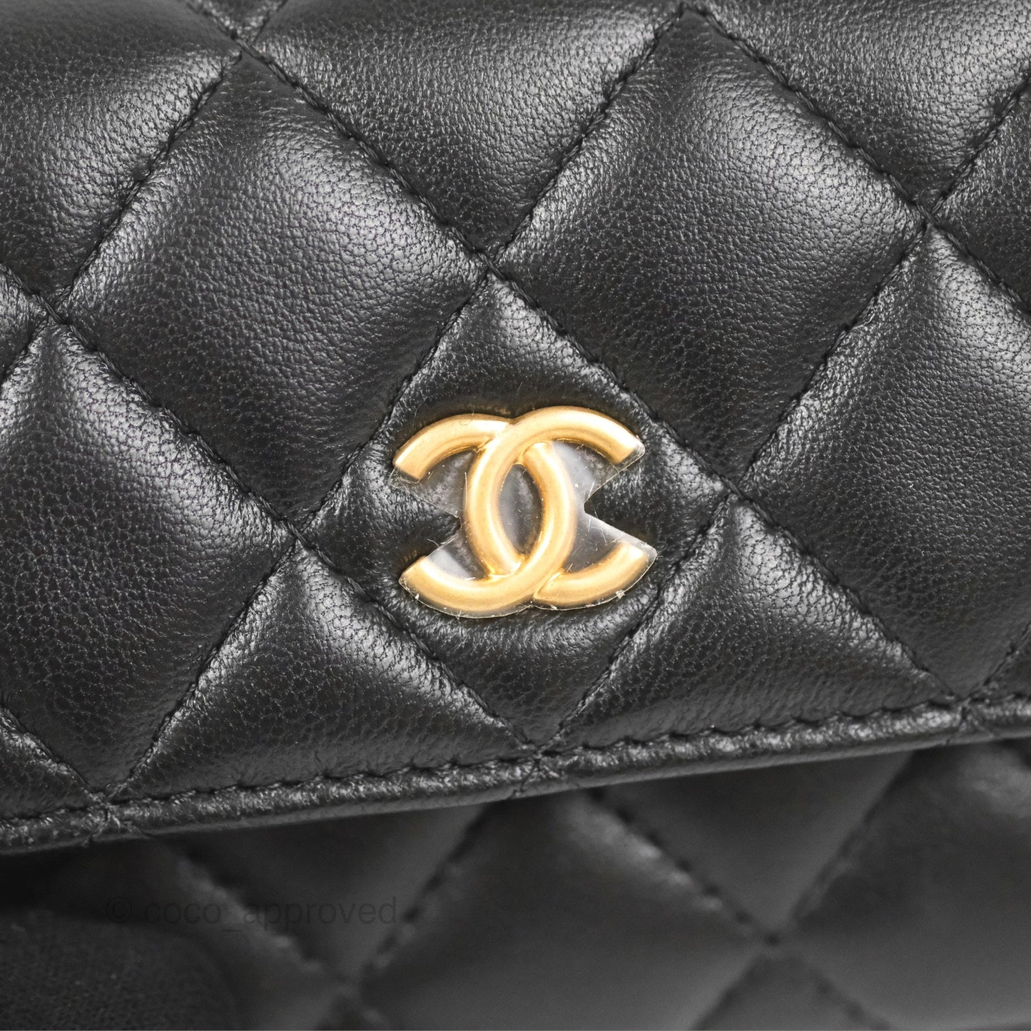 Chanel Coco Hearts Clutch On Chain Black Lambskin Gold Hardware