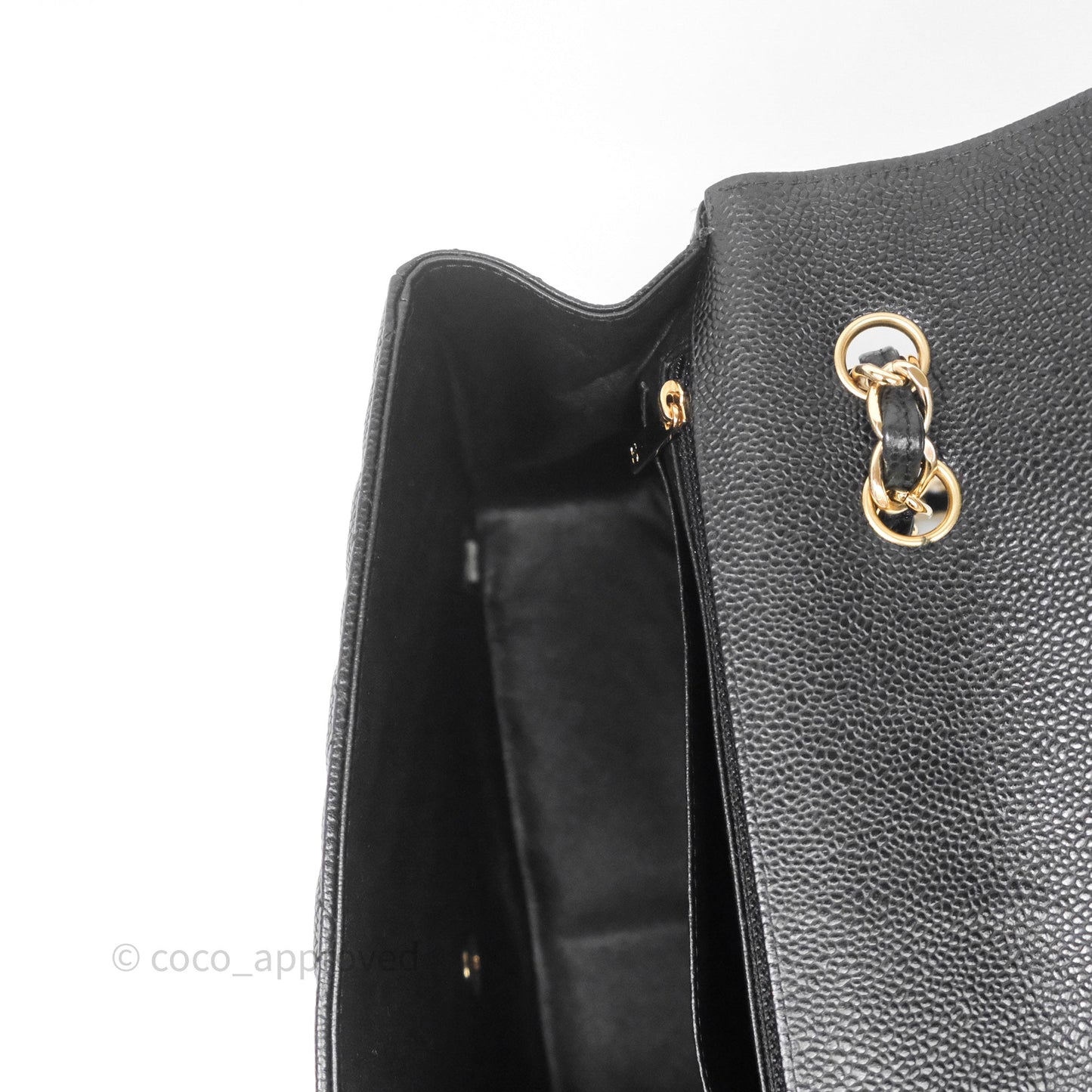 Chanel Jumbo Single Flap Black Caviar Gold Hardware⁣⁣