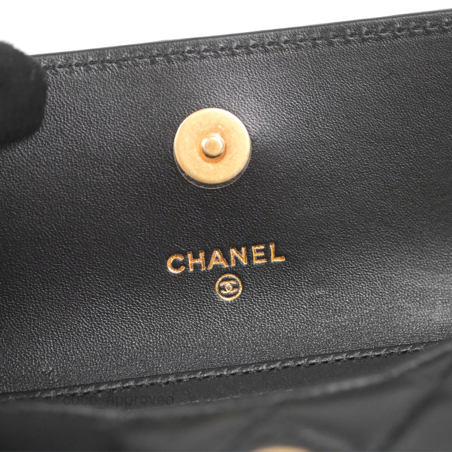 Chanel Coco Hearts Clutch On Chain Black Lambskin Gold Hardware