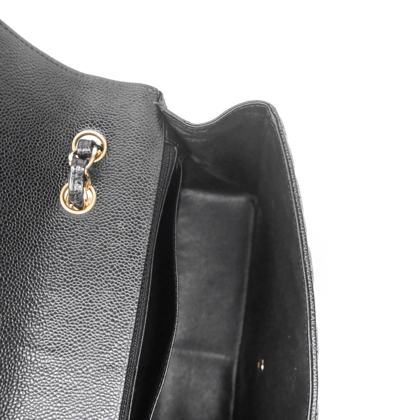 Chanel Jumbo Single Flap Black Caviar Gold Hardware⁣⁣