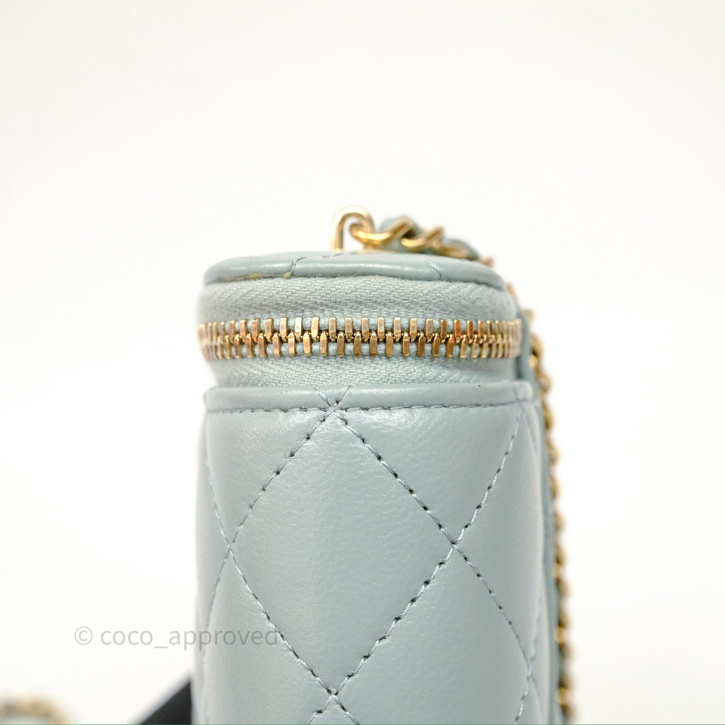 Chanel Classic Mini Vanity With Chain Green Lambskin Gold Hardware