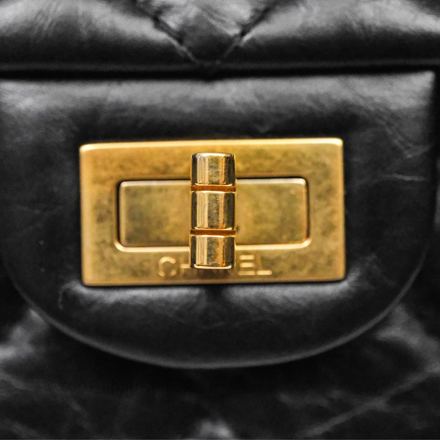 Chanel Reissue Quilted Calfskin Black Aged Gold Hardware 226