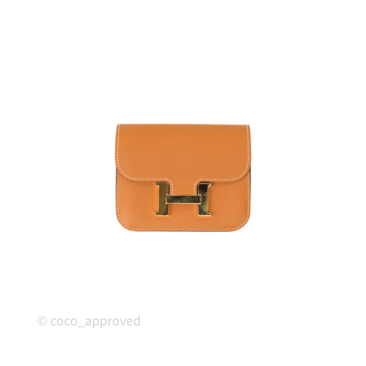 Hermès Constance Slim Wallet Toffee 1H Epsom Gold Hardware