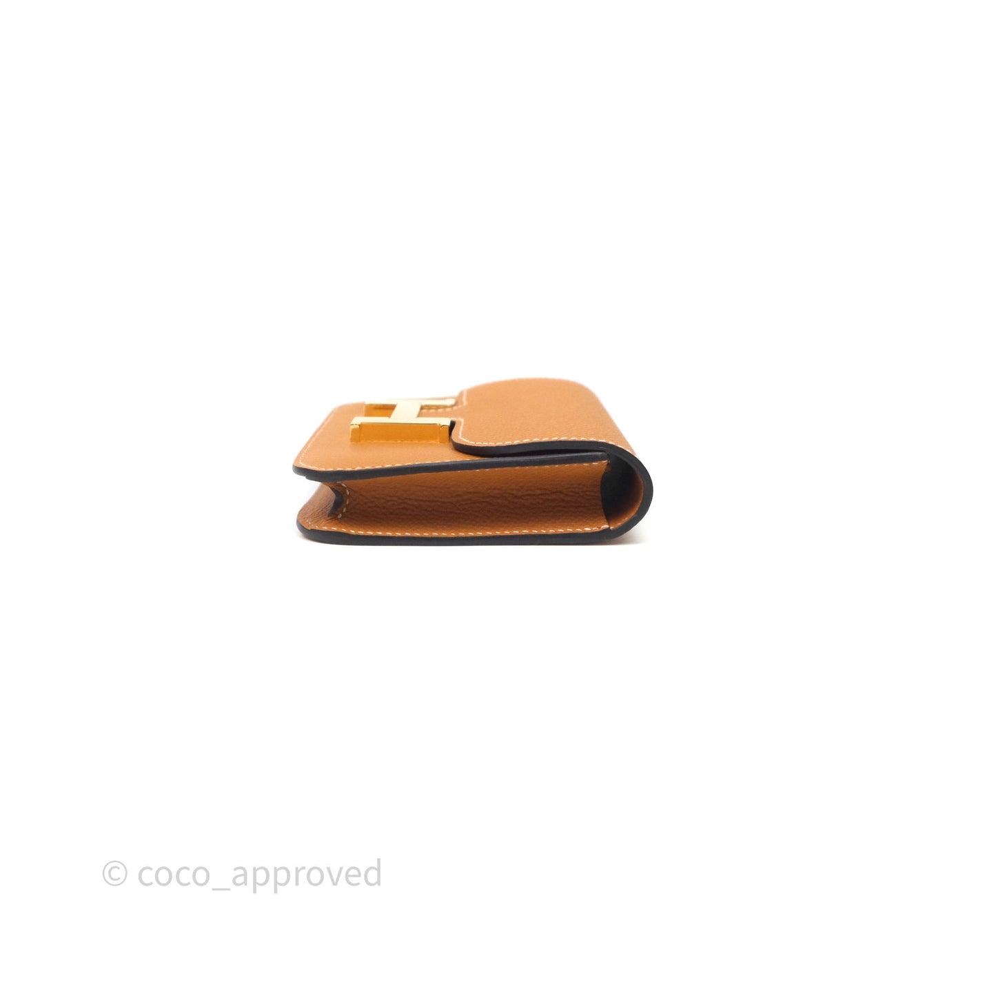 Hermès Constance Slim Wallet Toffee 1H Epsom Gold Hardware