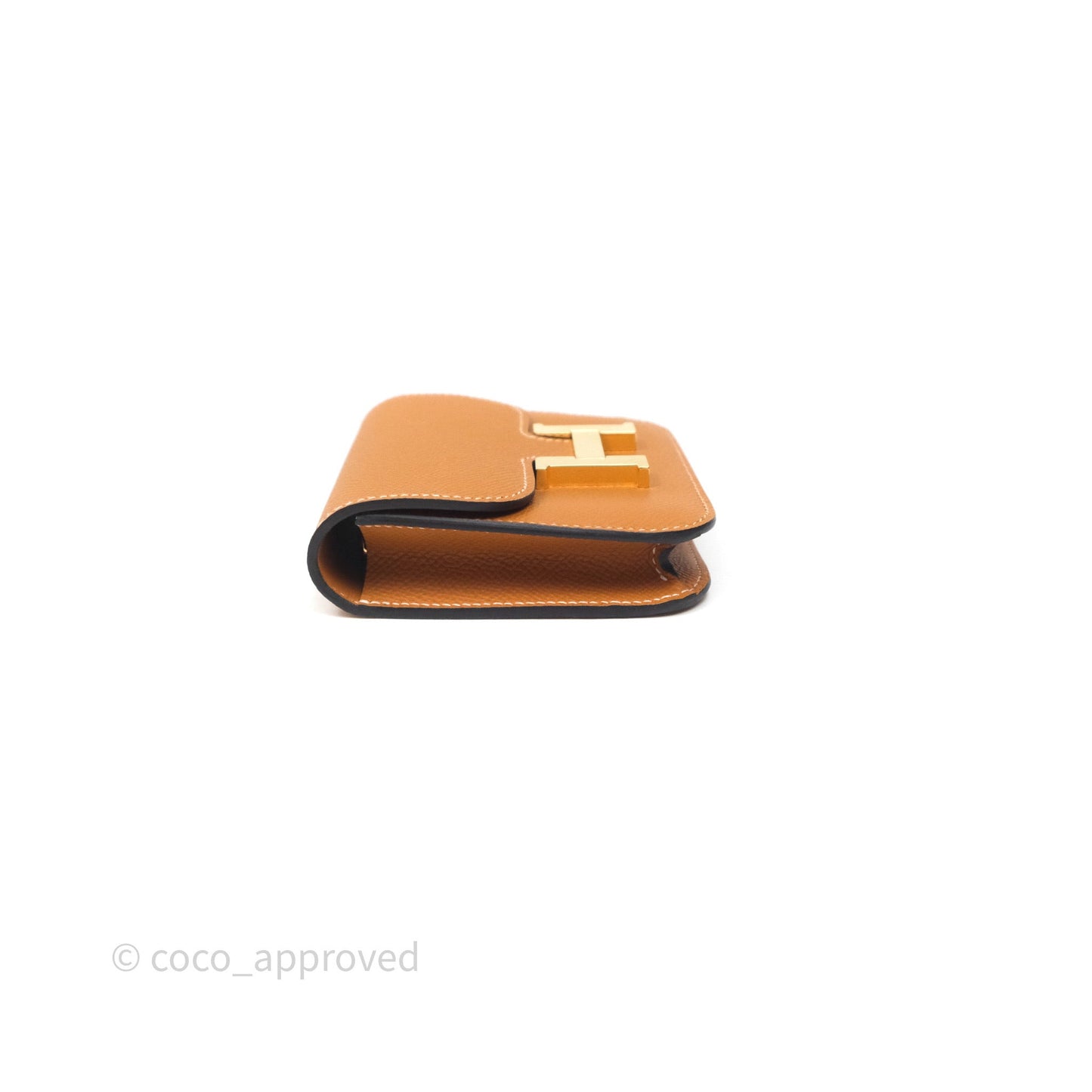 Hermès Constance Slim Wallet Toffee 1H Epsom Gold Hardware