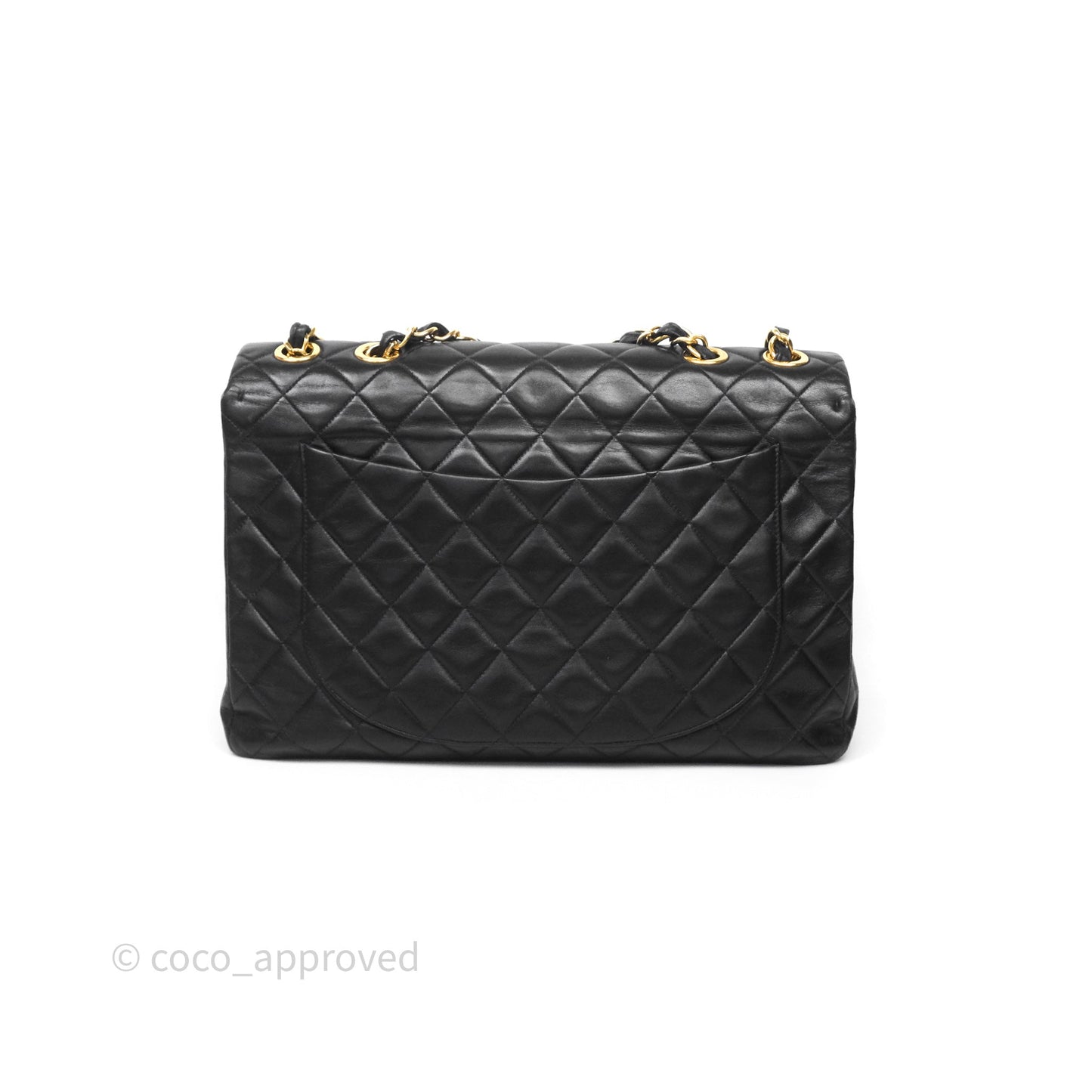 Chanel Vintage Jumbo Single Flap Black Lambskin 24K Gold Hardware