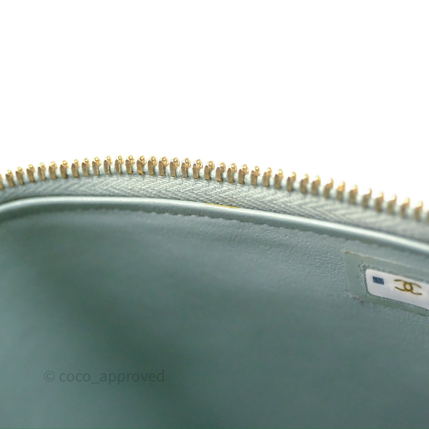 Chanel Classic Mini Vanity With Chain Green Lambskin Gold Hardware