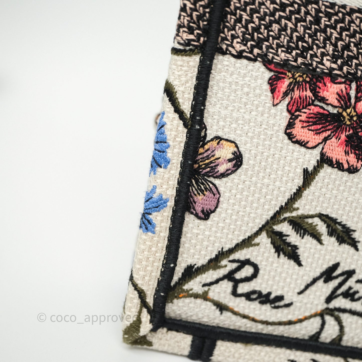 Dior Medium Book Tote Rosa Mutabilis Embroidered Canvas