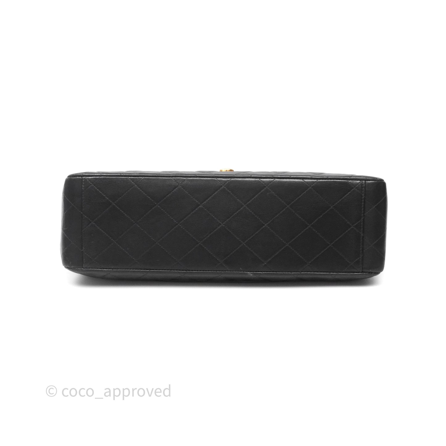 Chanel Vintage Jumbo Single Flap Black Lambskin 24K Gold Hardware