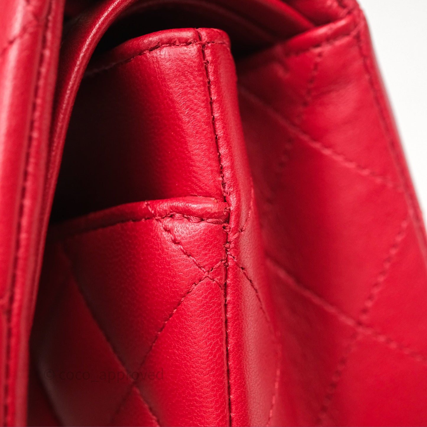 Chanel Classic M/L Medium Double Flap Red Lambskin Gold Hardware