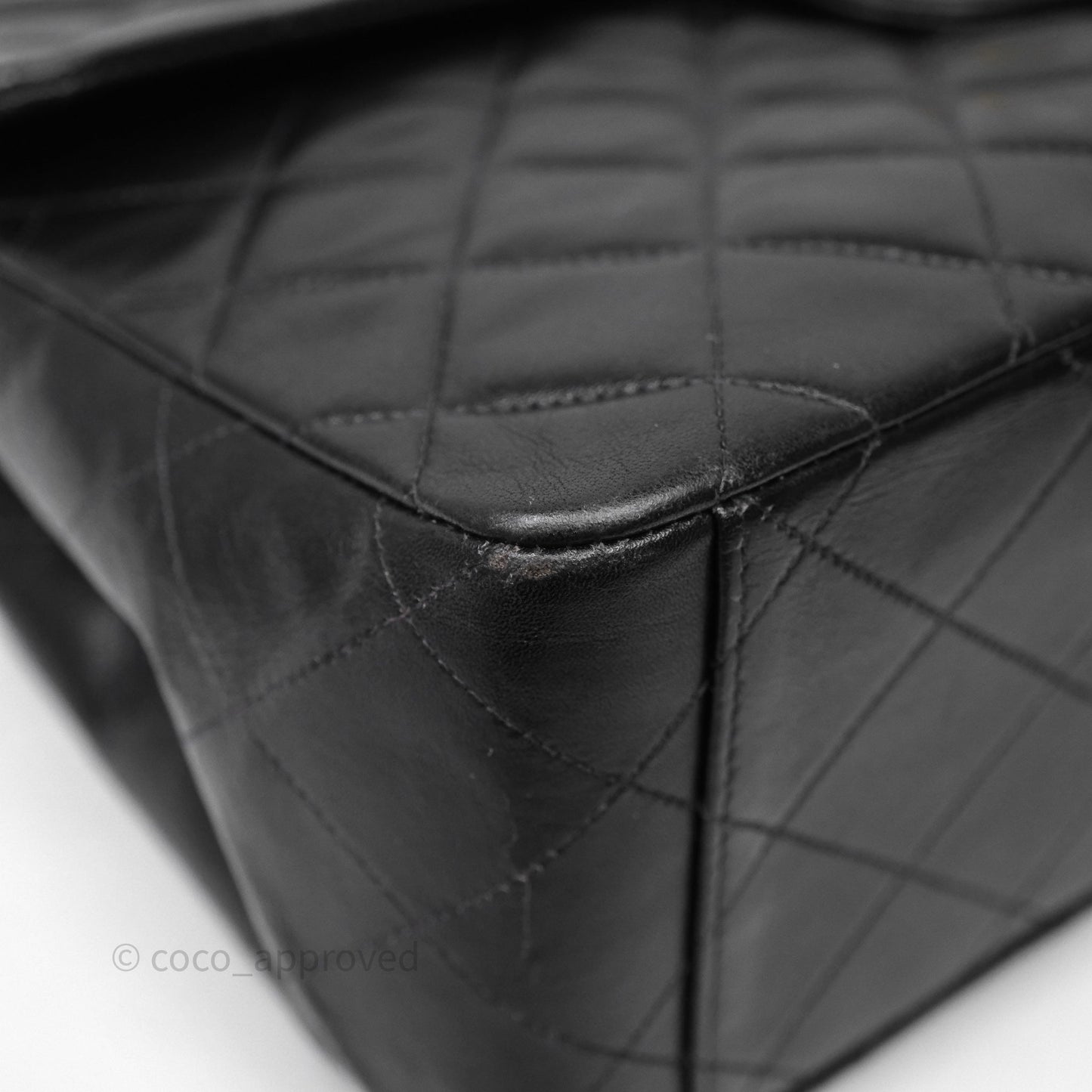 Chanel Vintage Jumbo Single Flap Black Lambskin 24K Gold Hardware