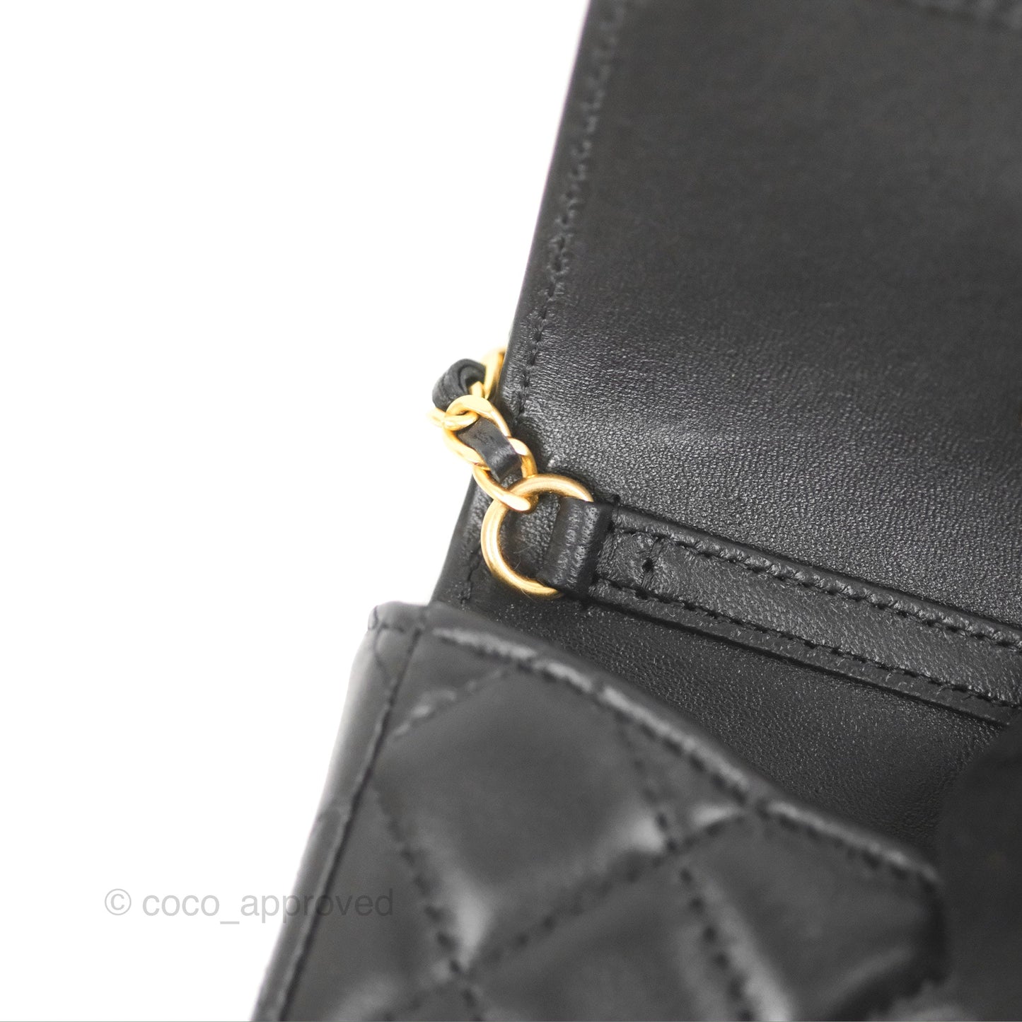 Chanel Coco Hearts Clutch On Chain Black Lambskin Gold Hardware