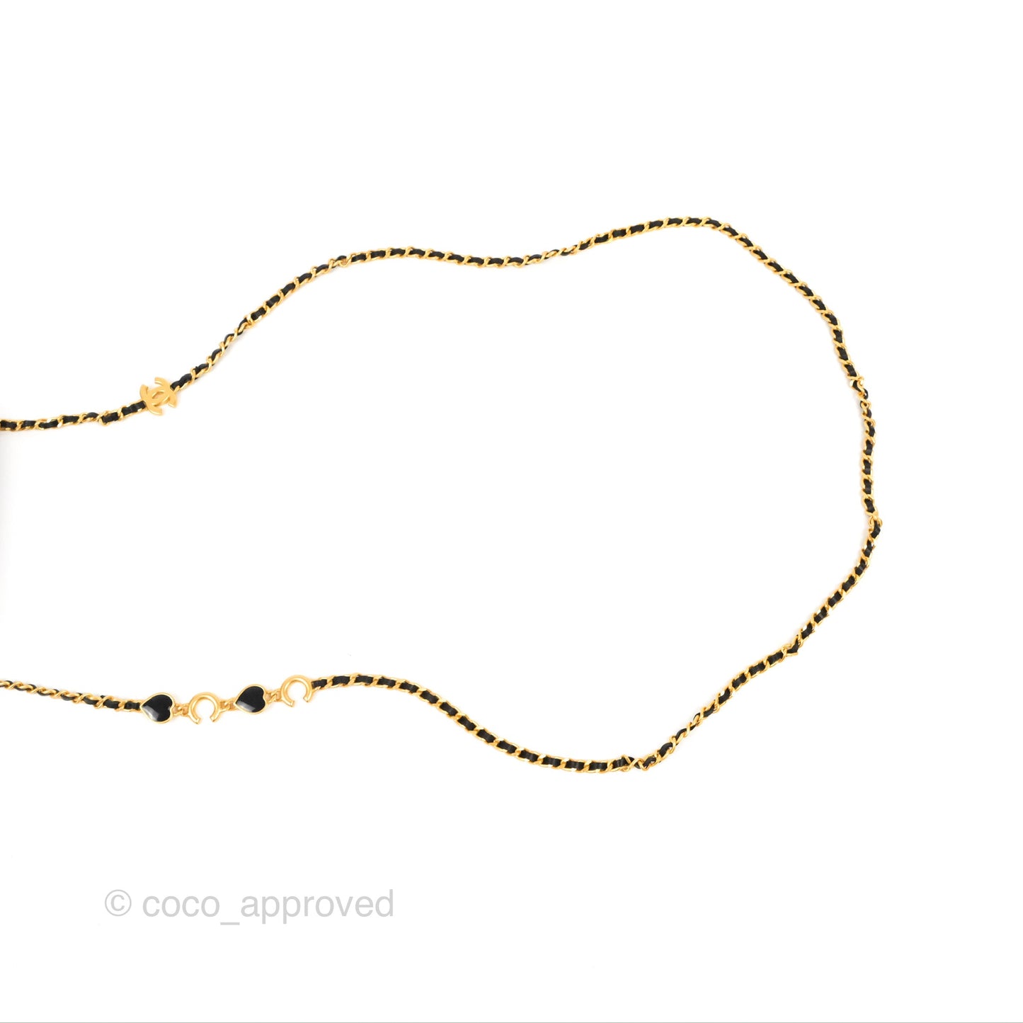 Chanel Coco Hearts Clutch On Chain Black Lambskin Gold Hardware