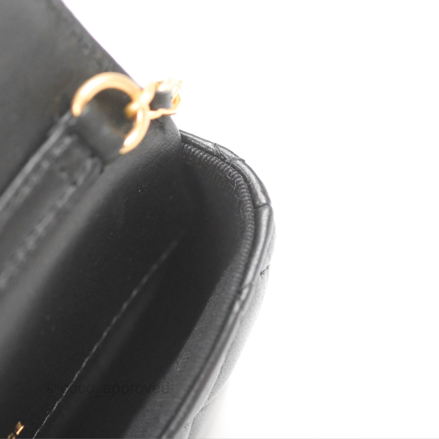 Chanel Coco Hearts Clutch On Chain Black Lambskin Gold Hardware
