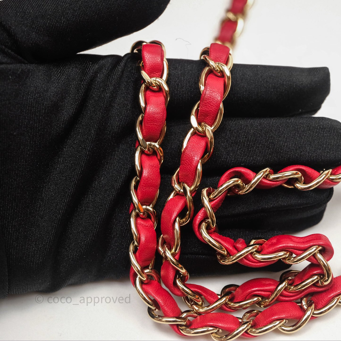 Chanel Classic M/L Medium Double Flap Red Lambskin Gold Hardware