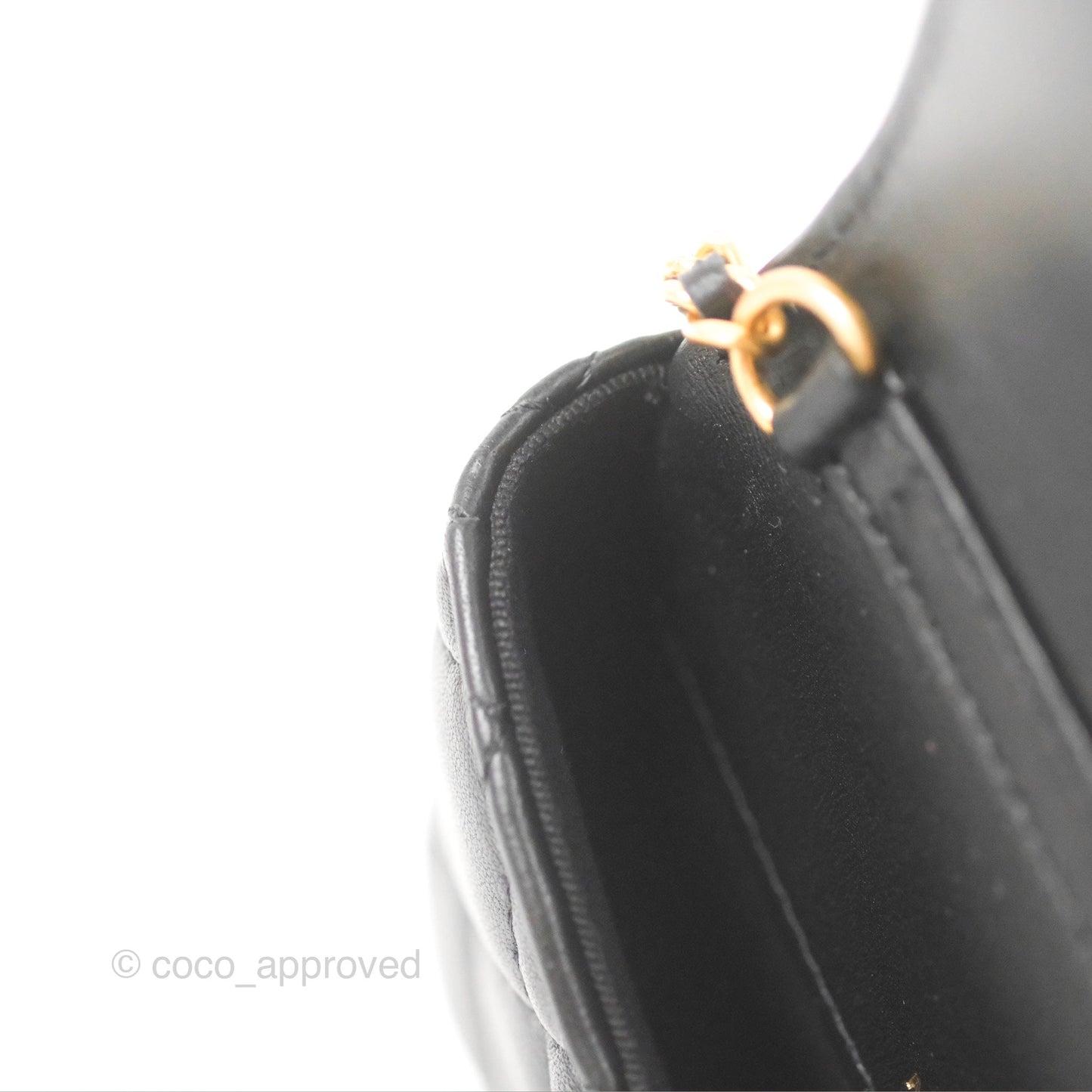 Chanel Coco Hearts Clutch On Chain Black Lambskin Gold Hardware