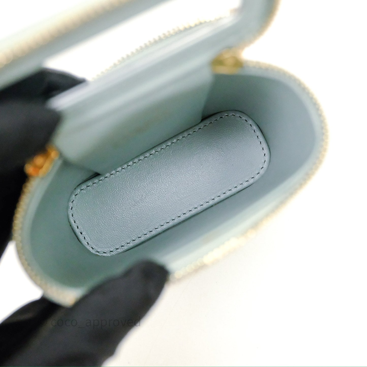 Chanel Classic Mini Vanity With Chain Green Lambskin Gold Hardware