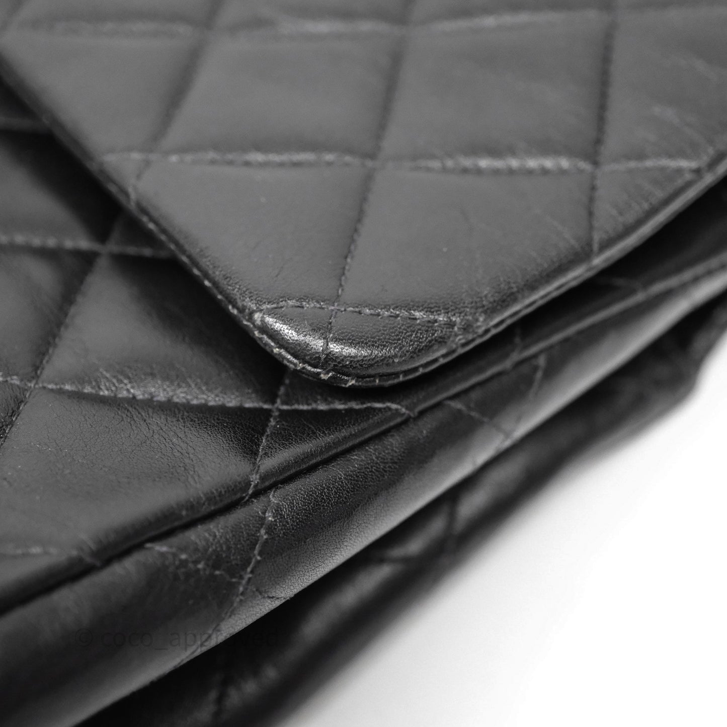 Chanel Vintage Jumbo Single Flap Black Lambskin 24K Gold Hardware