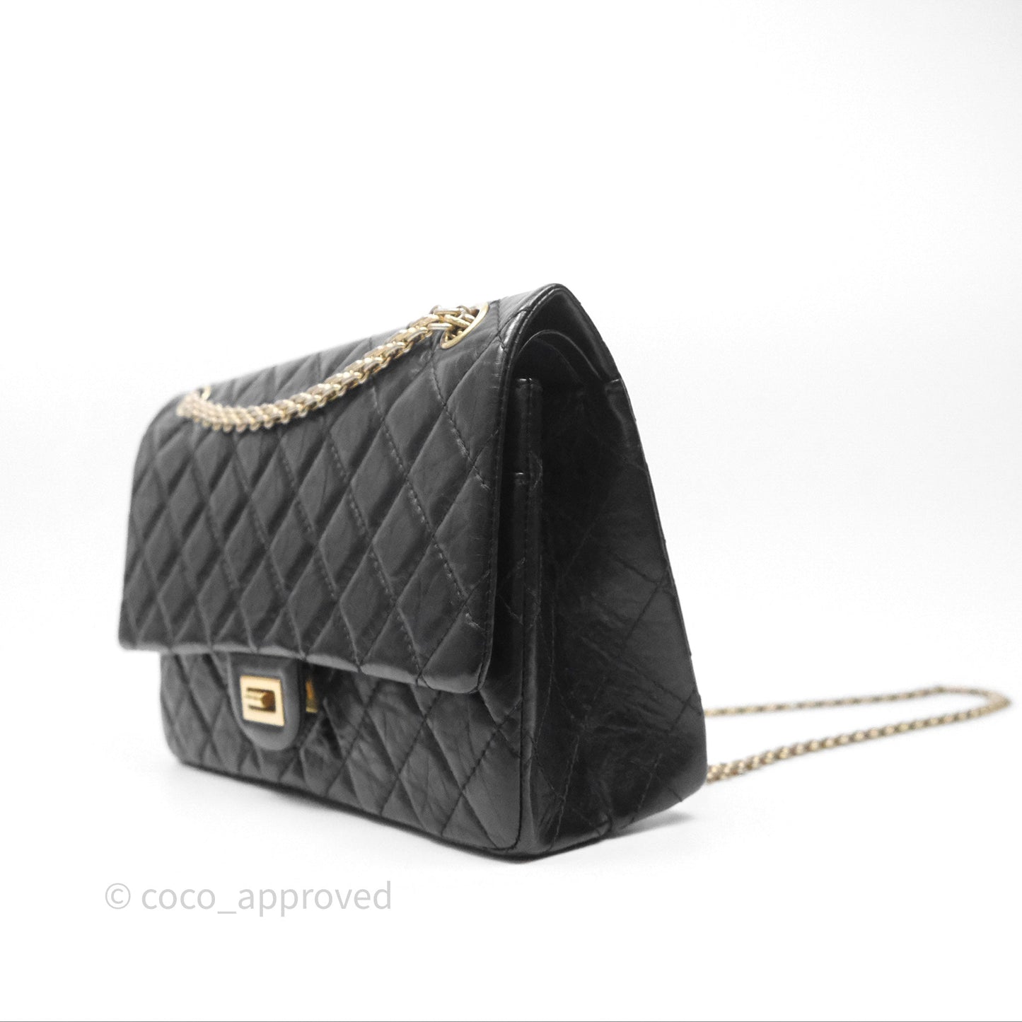 Chanel Reissue Quilted Calfskin Black Aged Gold Hardware 226
