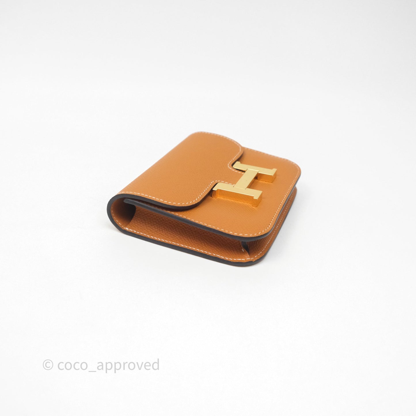 Hermès Constance Slim Wallet Toffee 1H Epsom Gold Hardware