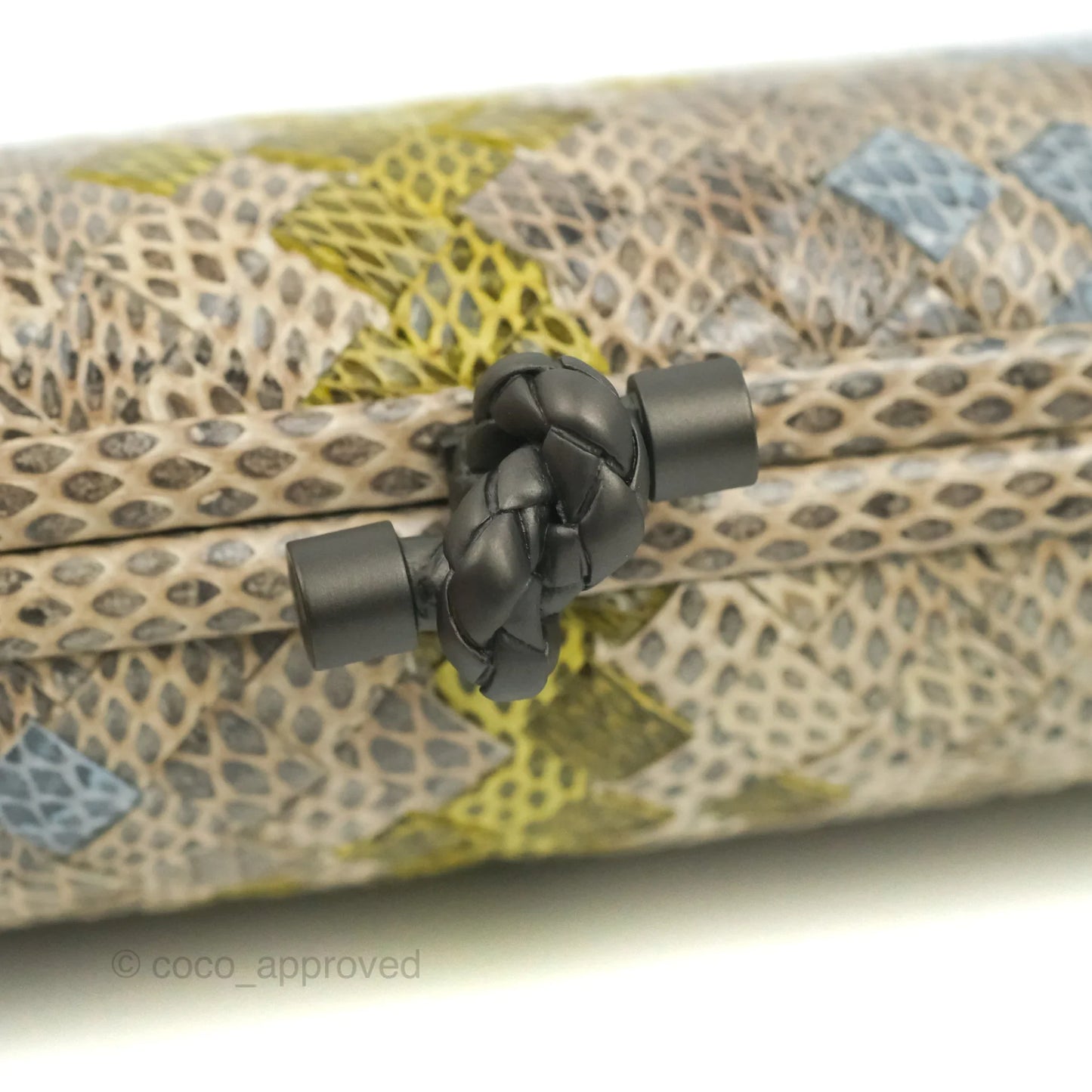 Bottega Veneta Ayers Intreccio Stretch Knot Clutch Python