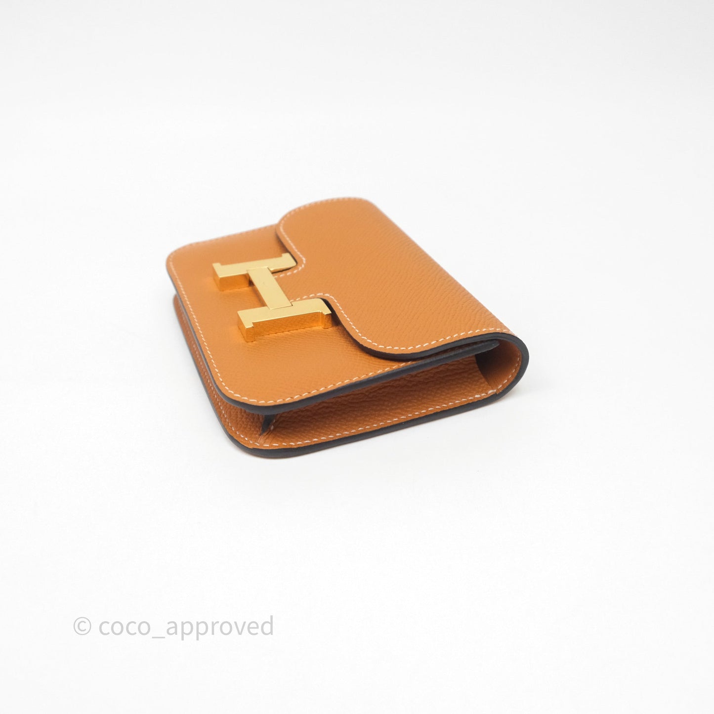 Hermès Constance Slim Wallet Toffee 1H Epsom Gold Hardware