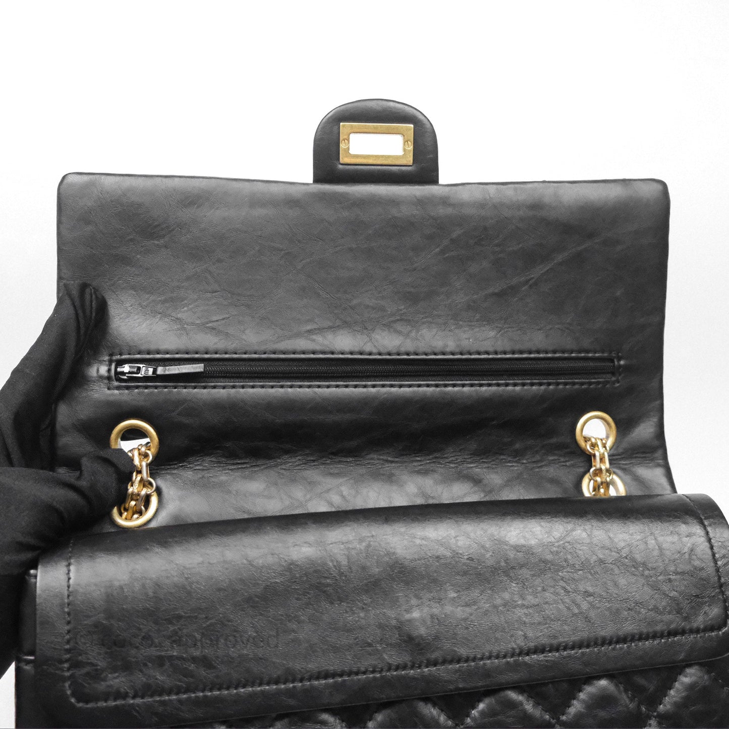 Chanel Reissue Quilted Calfskin Black Aged Gold Hardware 226