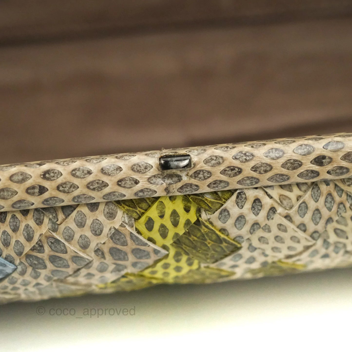 Bottega Veneta Ayers Intreccio Stretch Knot Clutch Python