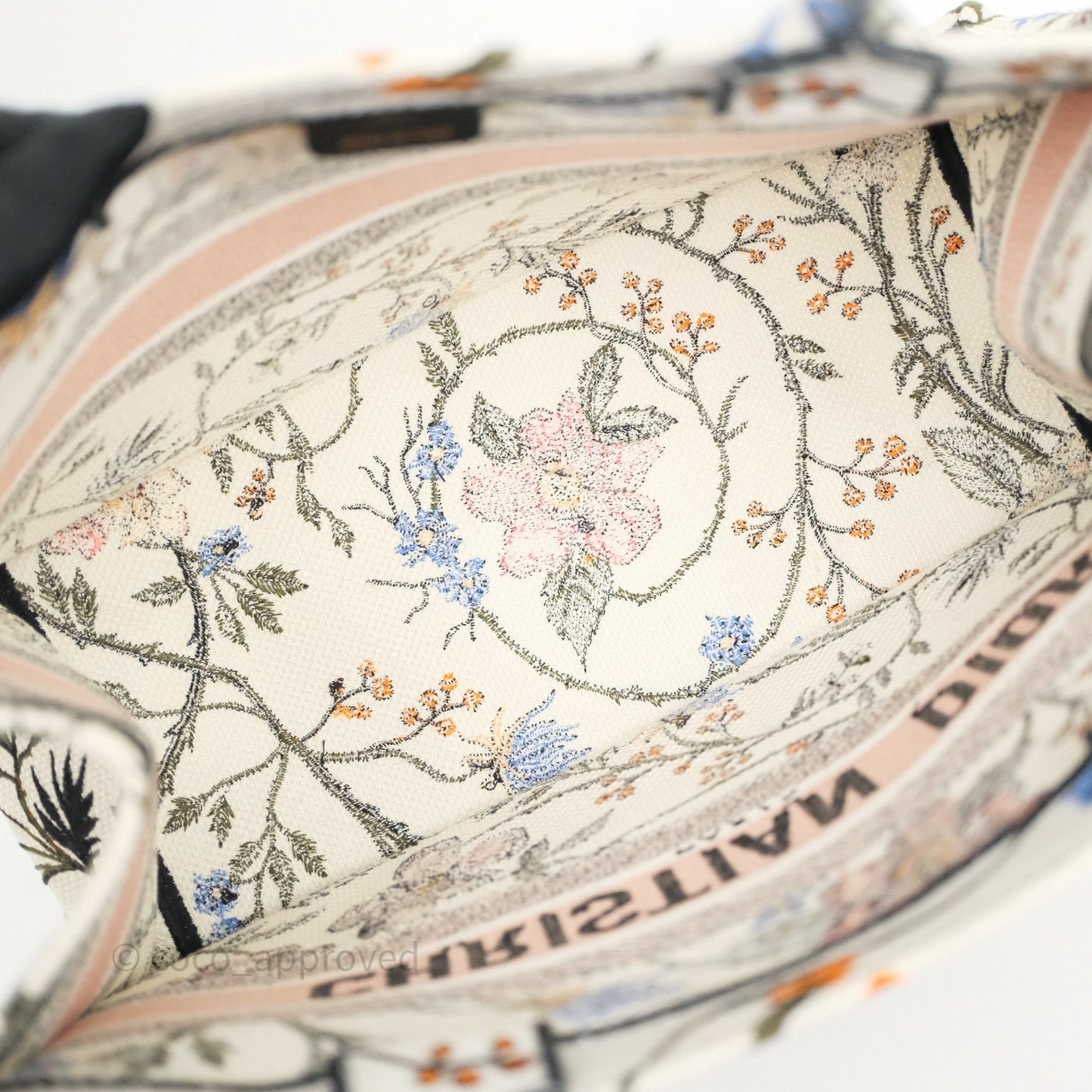 Dior Medium Book Tote Rosa Mutabilis Embroidered Canvas