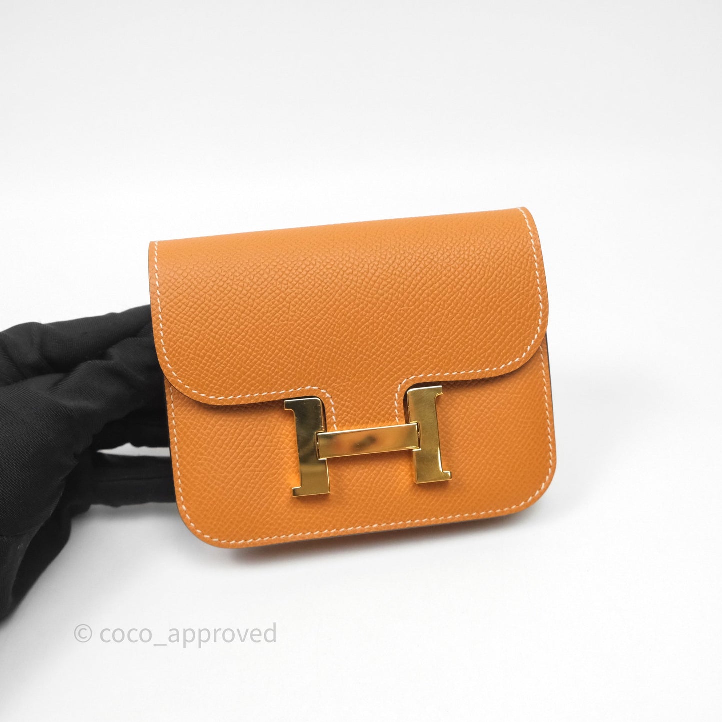 Hermès Constance Slim Wallet Toffee 1H Epsom Gold Hardware