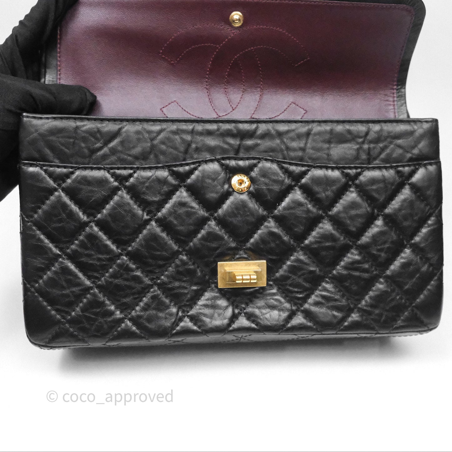Chanel Reissue Quilted Calfskin Black Aged Gold Hardware 226
