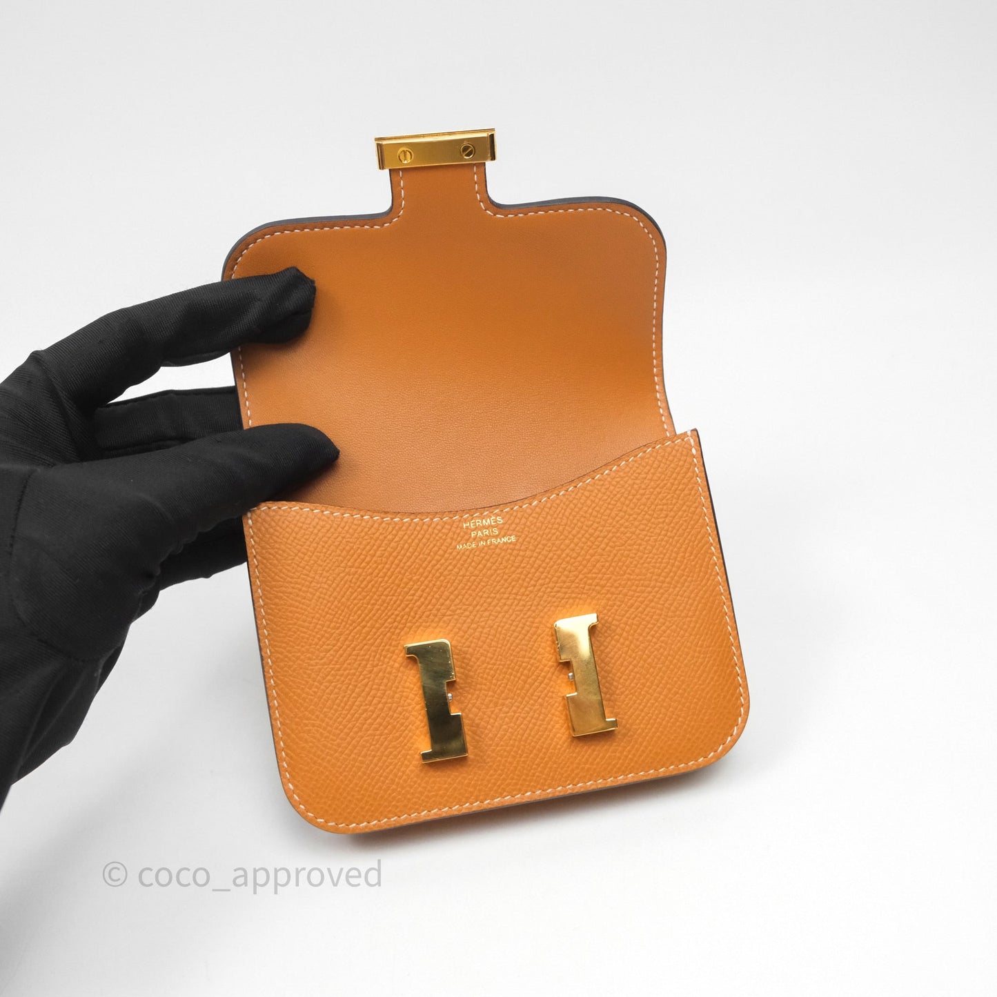 Hermès Constance Slim Wallet Toffee 1H Epsom Gold Hardware