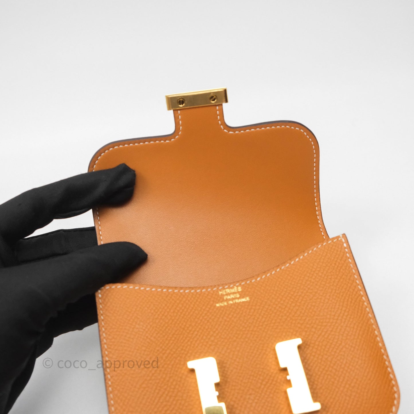 Hermès Constance Slim Wallet Toffee 1H Epsom Gold Hardware