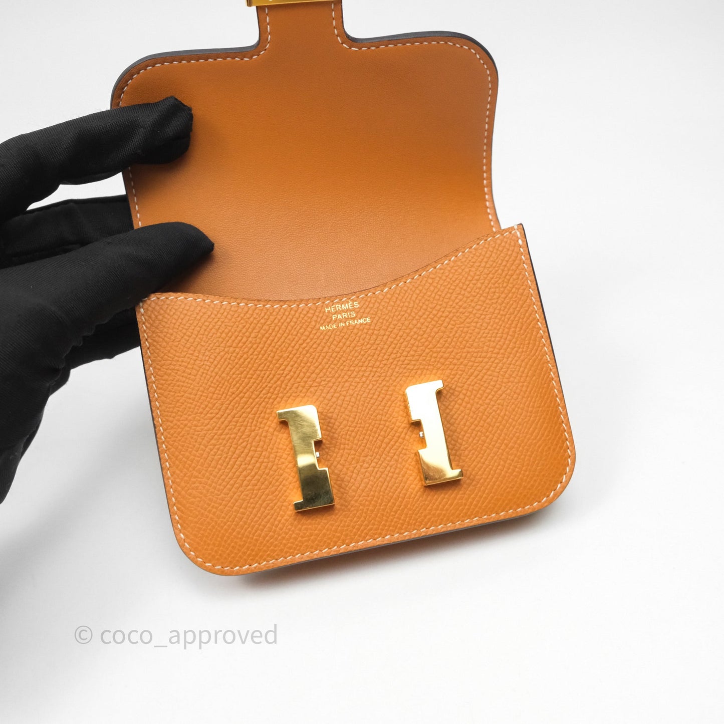 Hermès Constance Slim Wallet Toffee 1H Epsom Gold Hardware