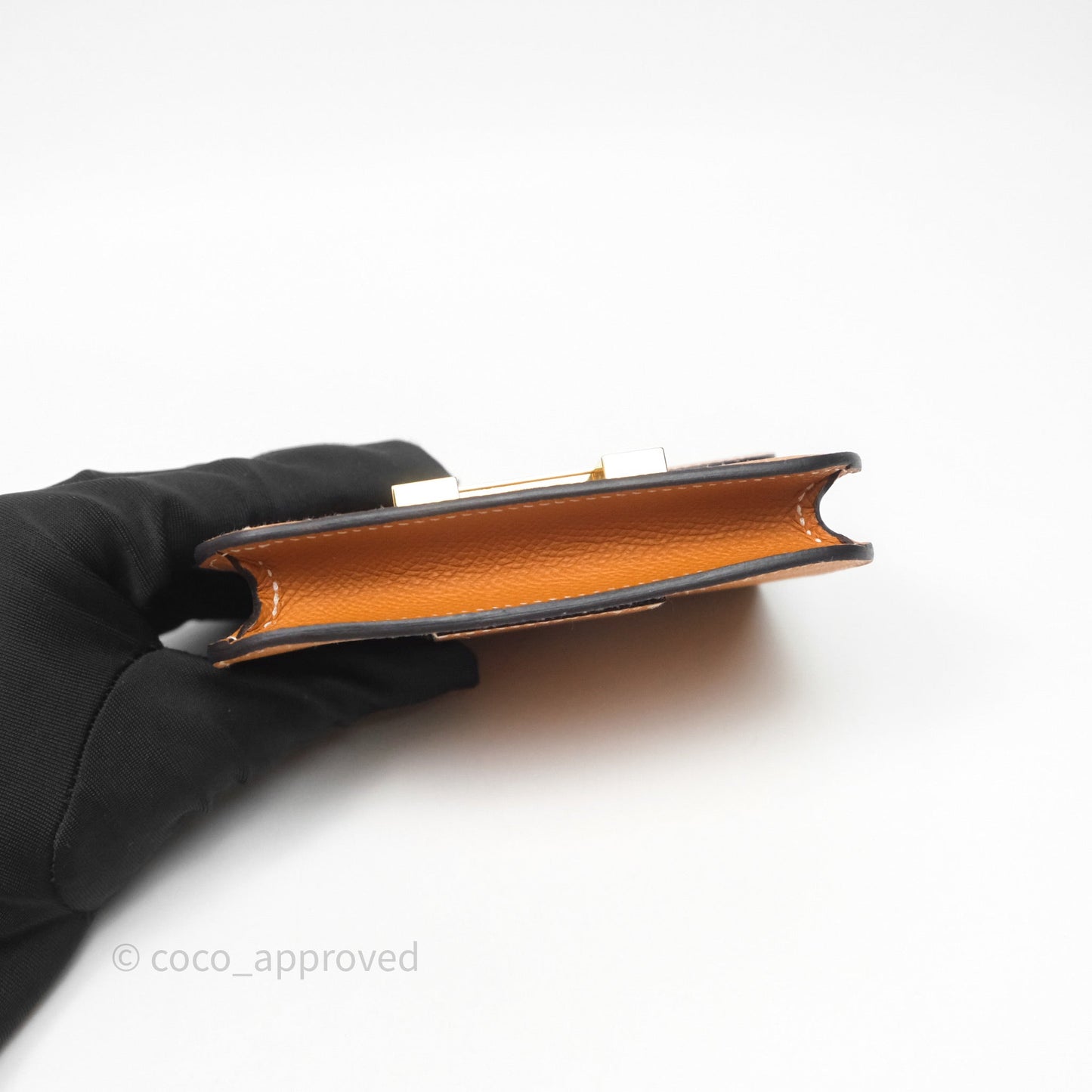 Hermès Constance Slim Wallet Toffee 1H Epsom Gold Hardware