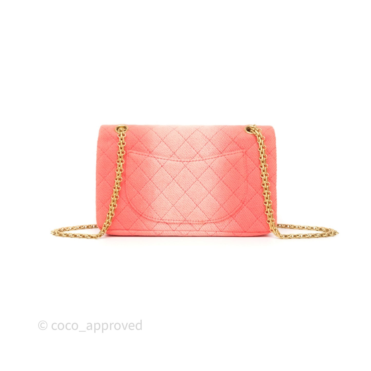 Chanel Reissue 225 Quilted Coral Ombre Denim Aged Gold Hardware