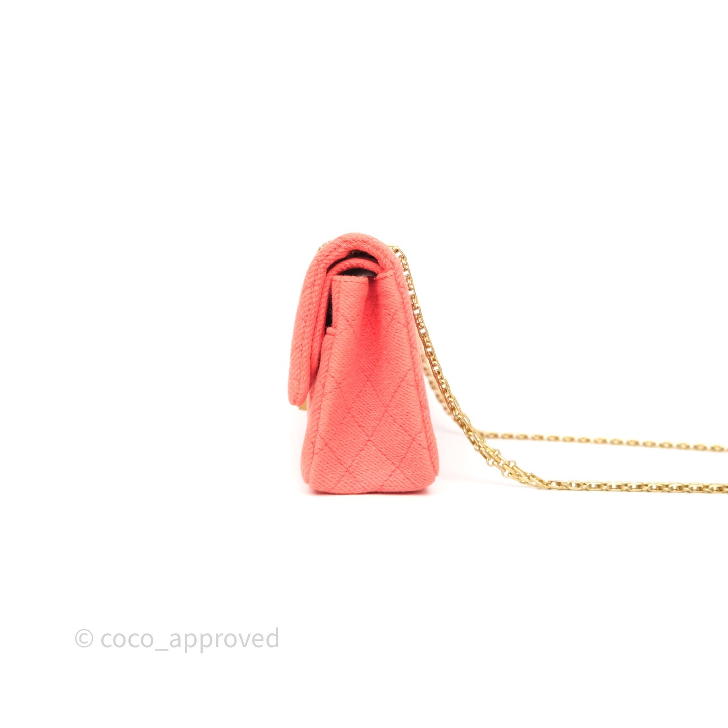 Chanel Reissue 225 Quilted Coral Ombre Denim Aged Gold Hardware