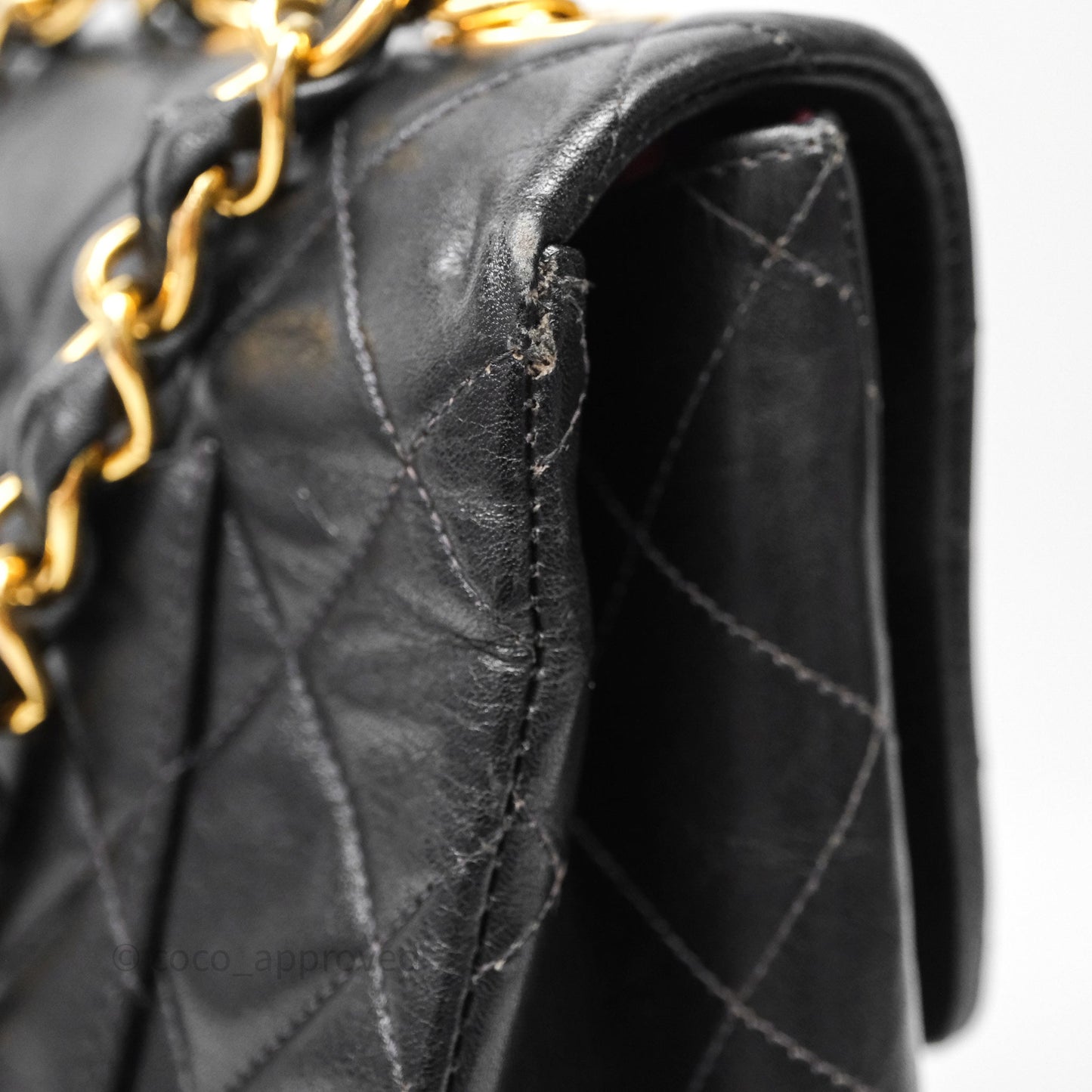 Chanel Vintage Jumbo Single Flap Black Lambskin 24K Gold Hardware
