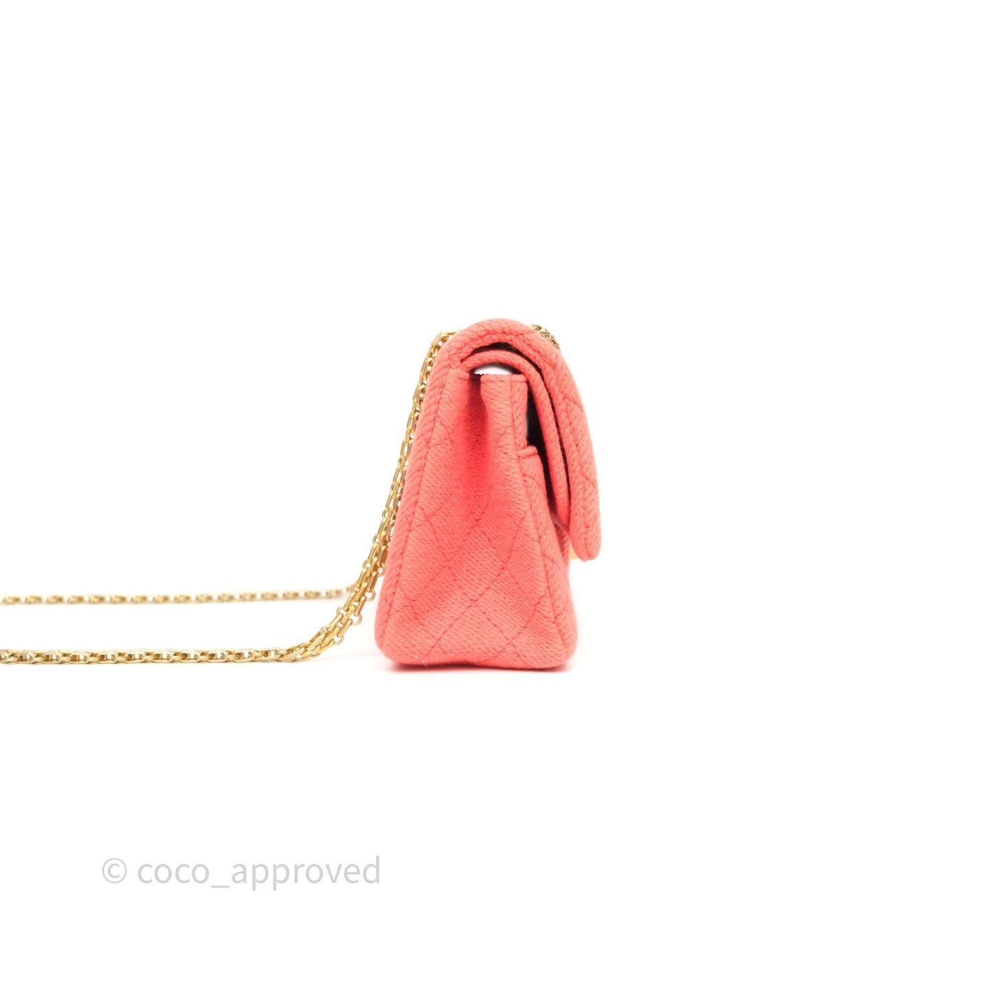 Chanel Reissue 225 Quilted Coral Ombre Denim Aged Gold Hardware