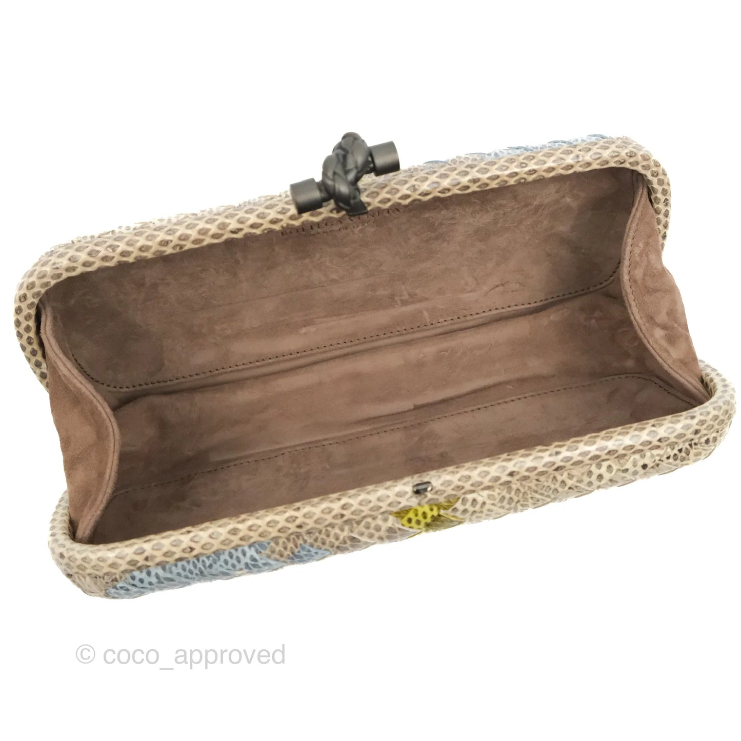 Bottega Veneta Ayers Intreccio Stretch Knot Clutch Python