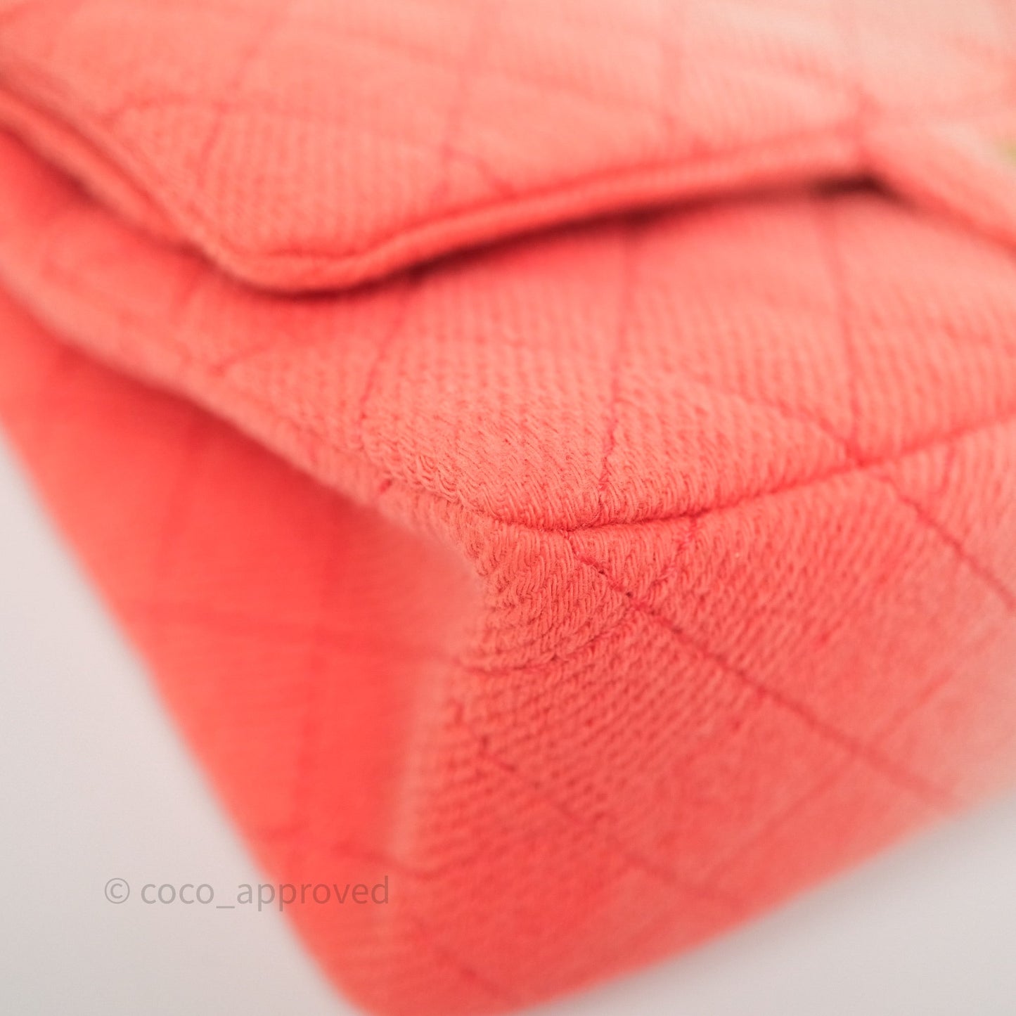 Chanel Reissue 225 Quilted Coral Ombre Denim Aged Gold Hardware