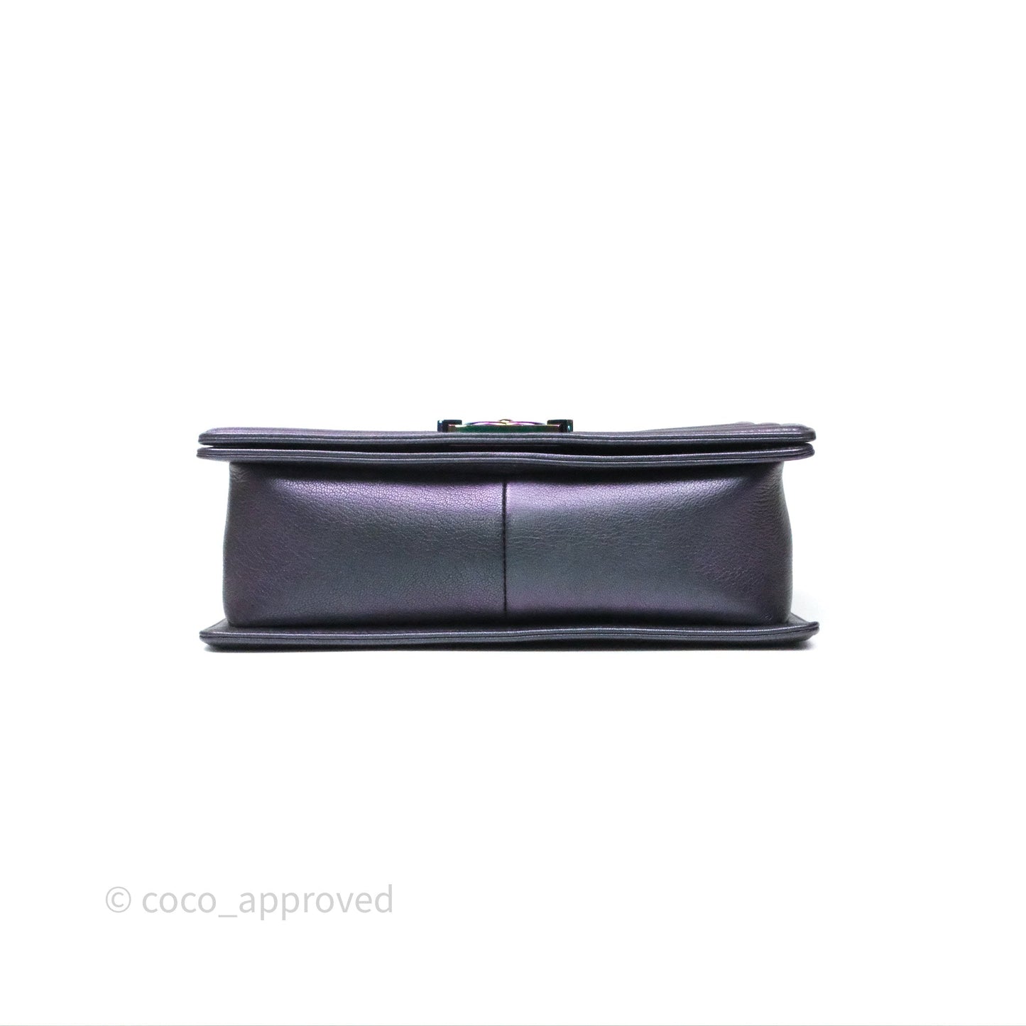 Chanel Boy Medium Quilted Boy Purple Mermaid Iridescent Calfskin