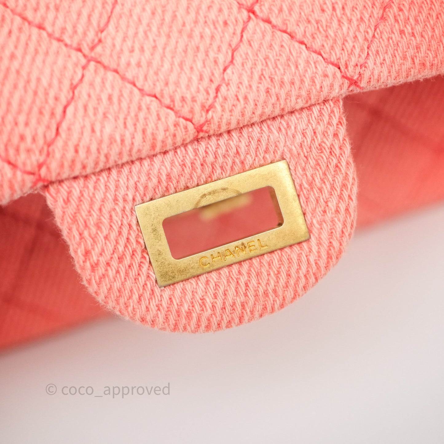 Chanel Reissue 225 Quilted Coral Ombre Denim Aged Gold Hardware