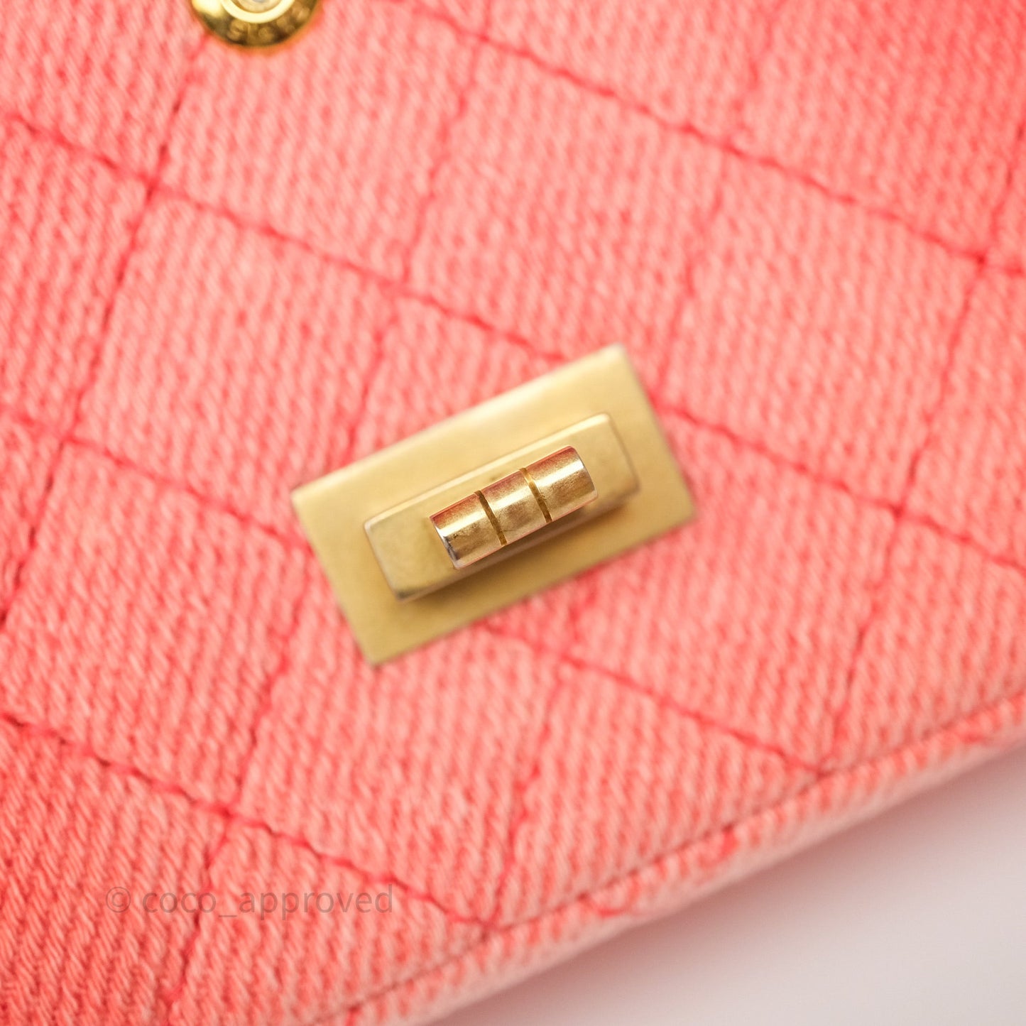 Chanel Reissue 225 Quilted Coral Ombre Denim Aged Gold Hardware