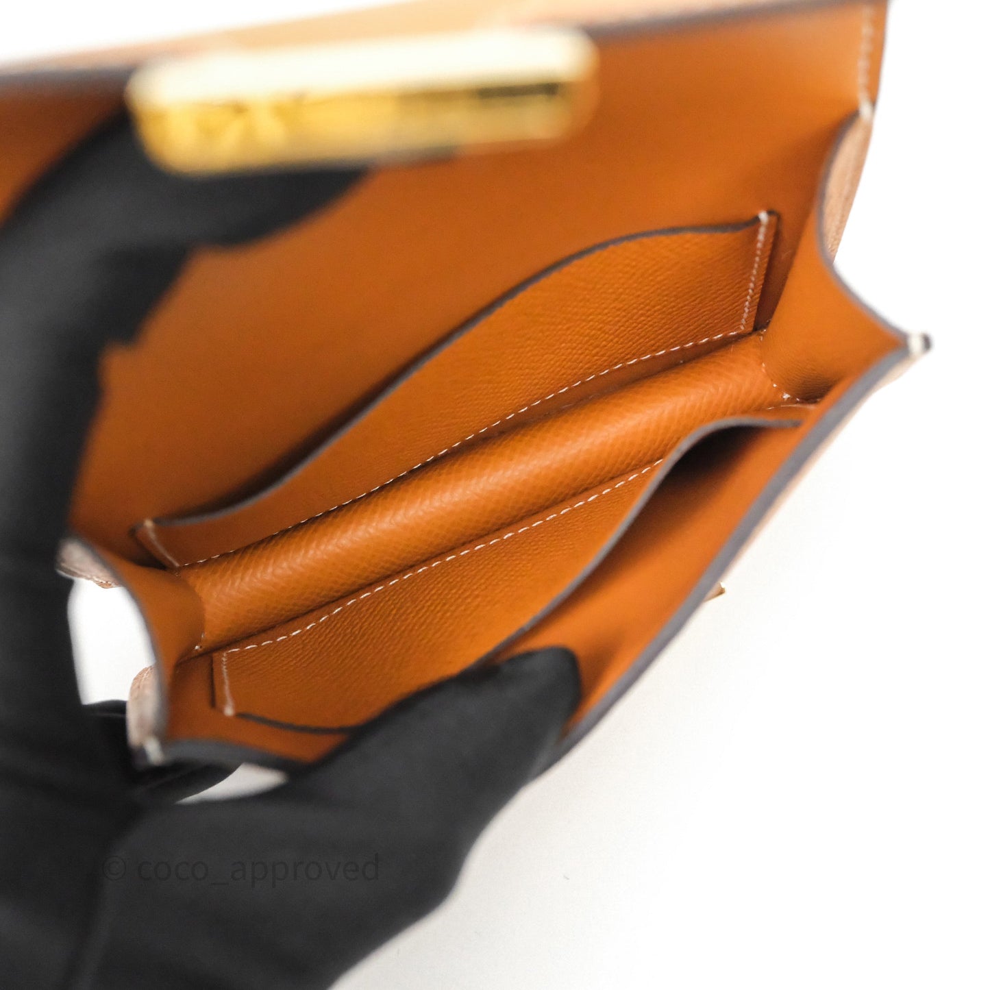 Hermès Constance Slim Wallet Toffee 1H Epsom Gold Hardware
