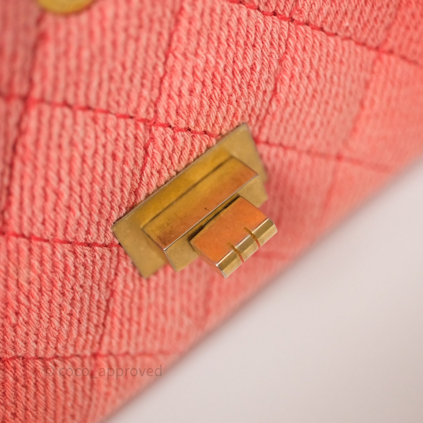 Chanel Reissue 225 Quilted Coral Ombre Denim Aged Gold Hardware
