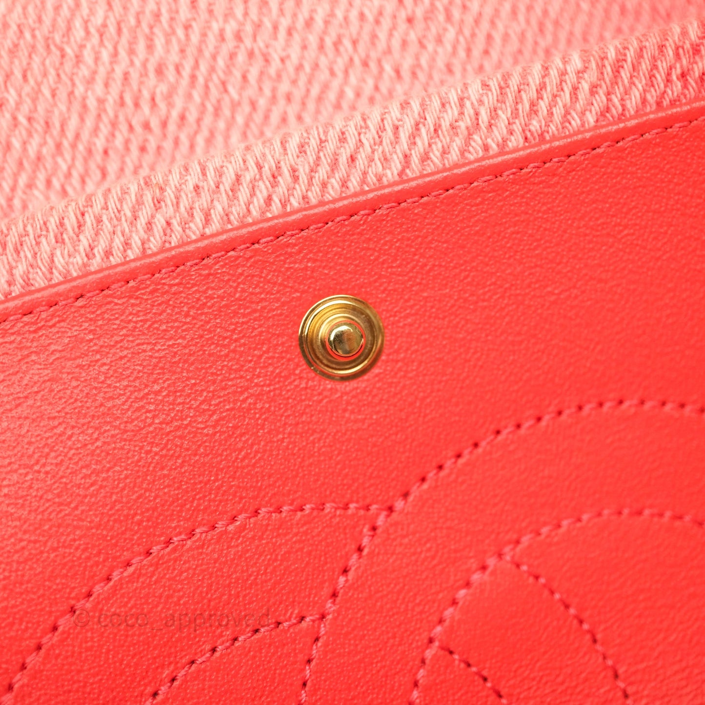 Chanel Reissue 225 Quilted Coral Ombre Denim Aged Gold Hardware
