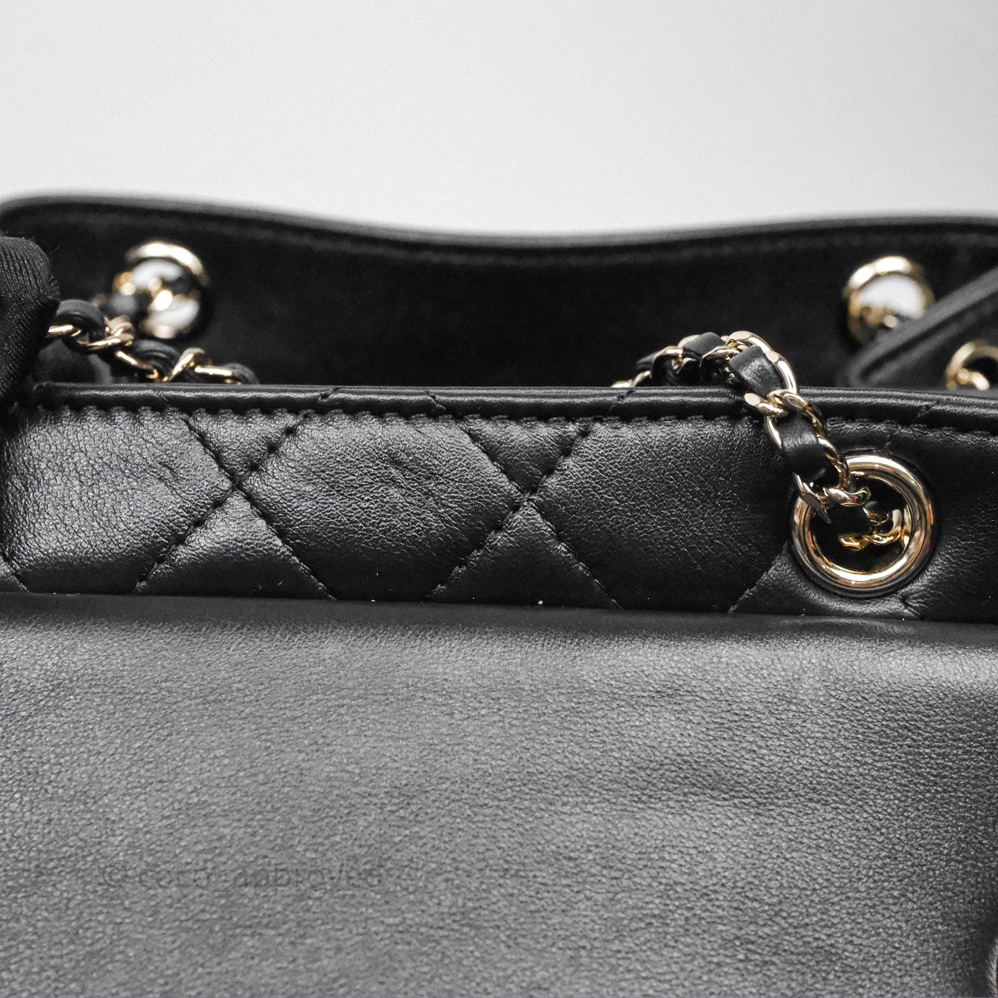 Chanel Quilted Large Duma Drawstring Backpack Black Calfskin