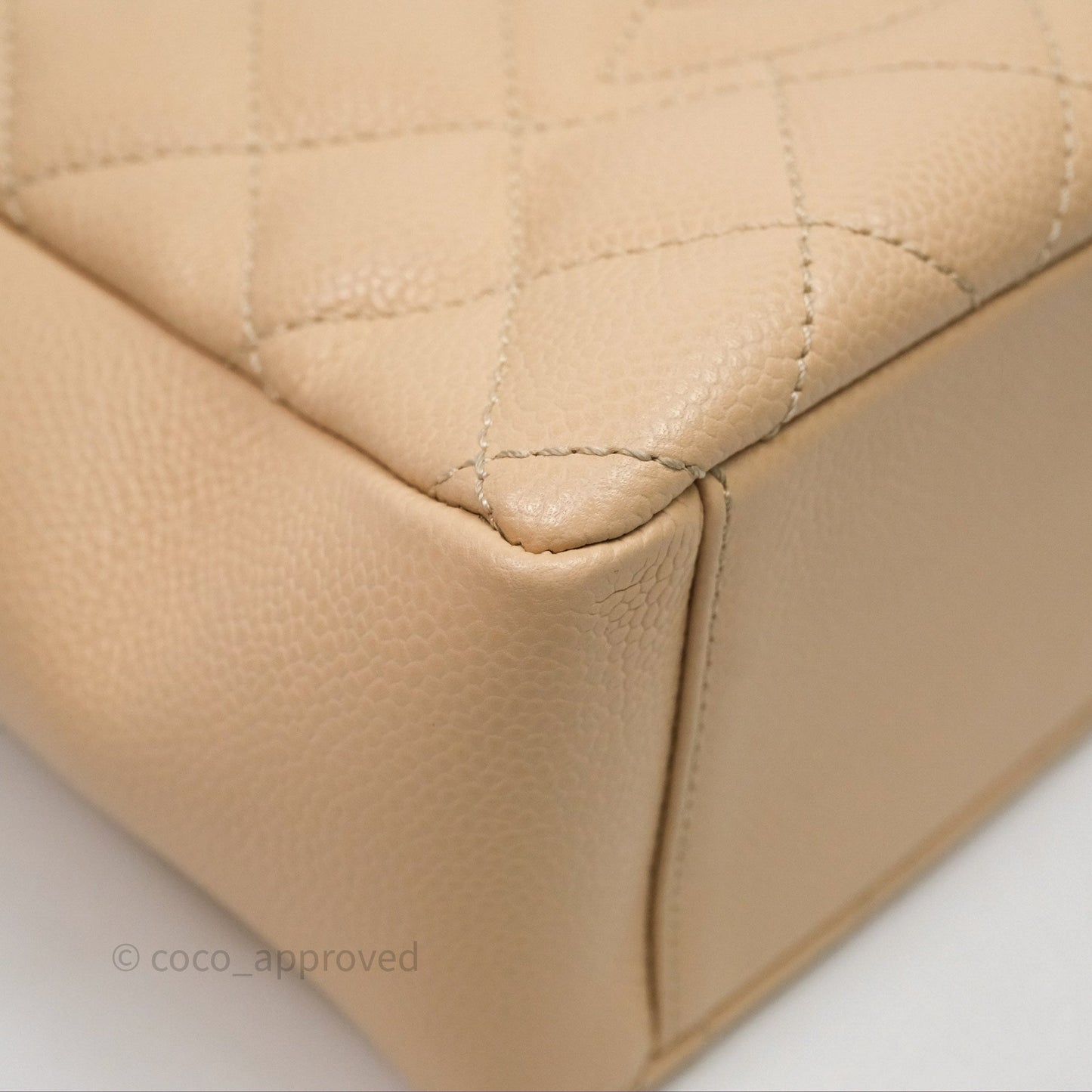 Chanel Vertical GST Beige Caviar Gold Hardware