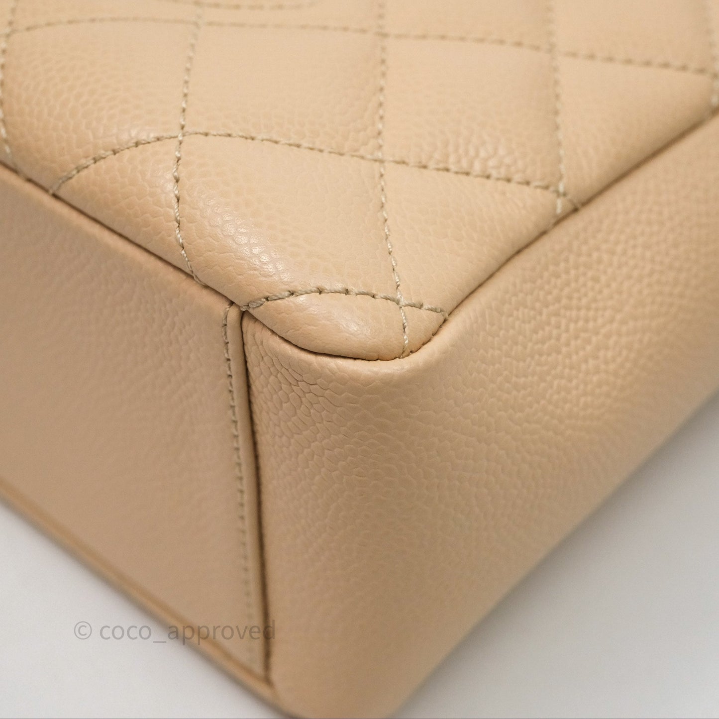 Chanel Vertical GST Beige Caviar Gold Hardware